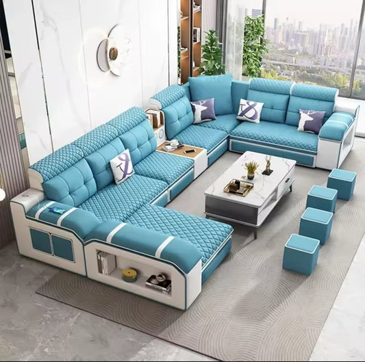 Full Italian Leather Leather Sofa Set